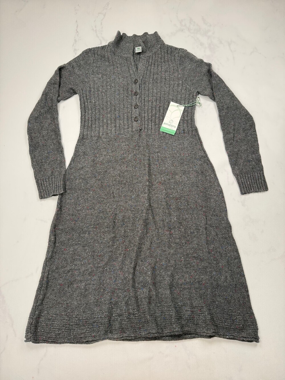 Aventura Clothing Sweater Midi Dress Gray Modernist Classic Style - Womens S